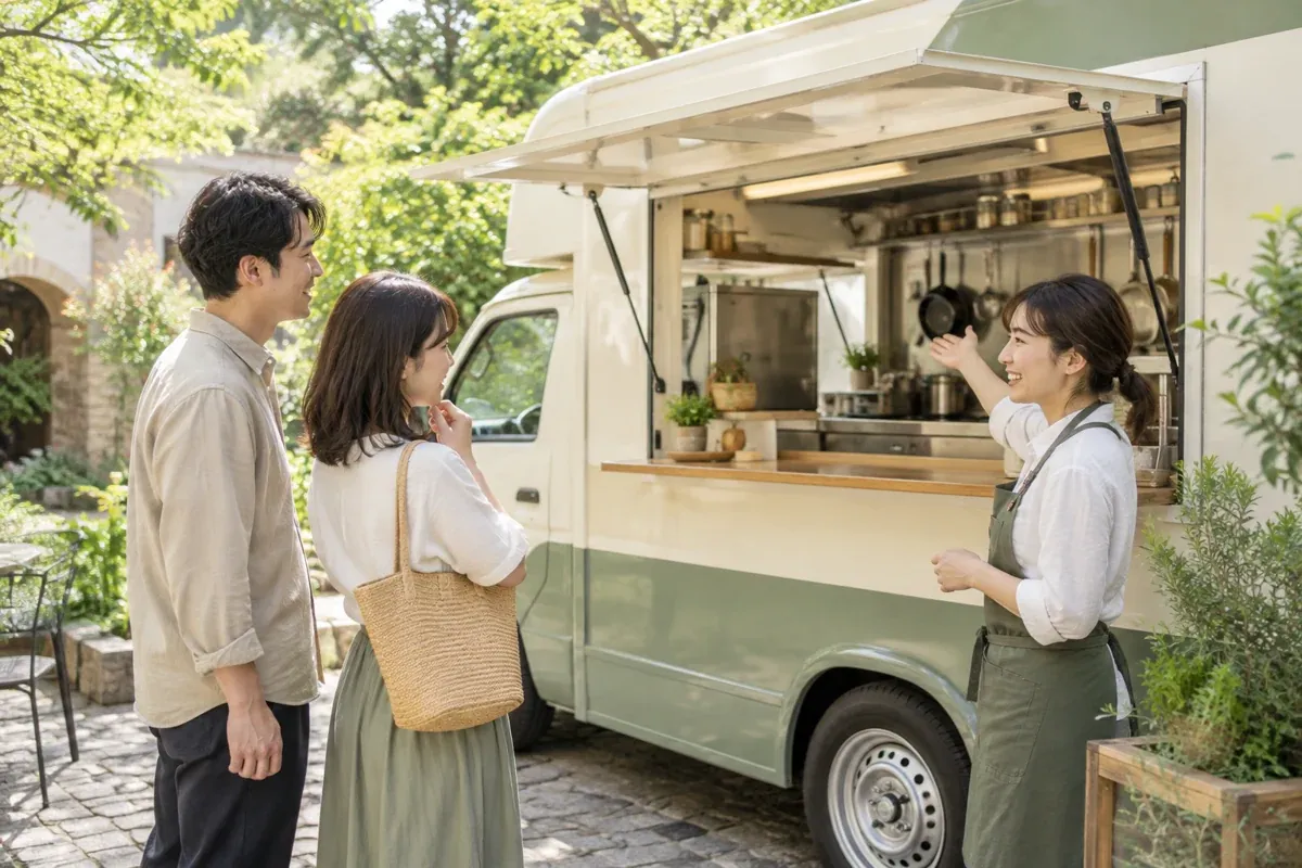 キッチンカーを見学するイメージ